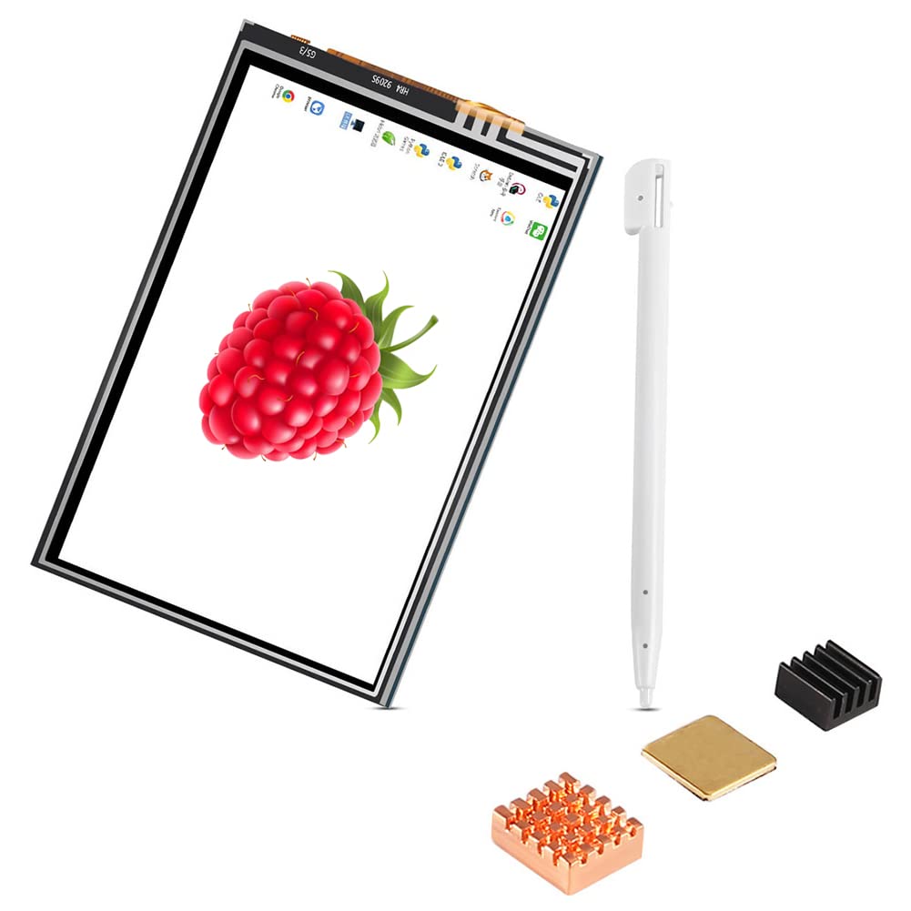 DORHEA Raspberry Pi 3 B+ TFT Touch Screen Display Monitor,3.5 inch LCD 320x480 Display + Touch Pen + Protective Case + Heatsink for Raspberry Pi 3 Model B, Pi 2 Model B, Pi Model A+ A