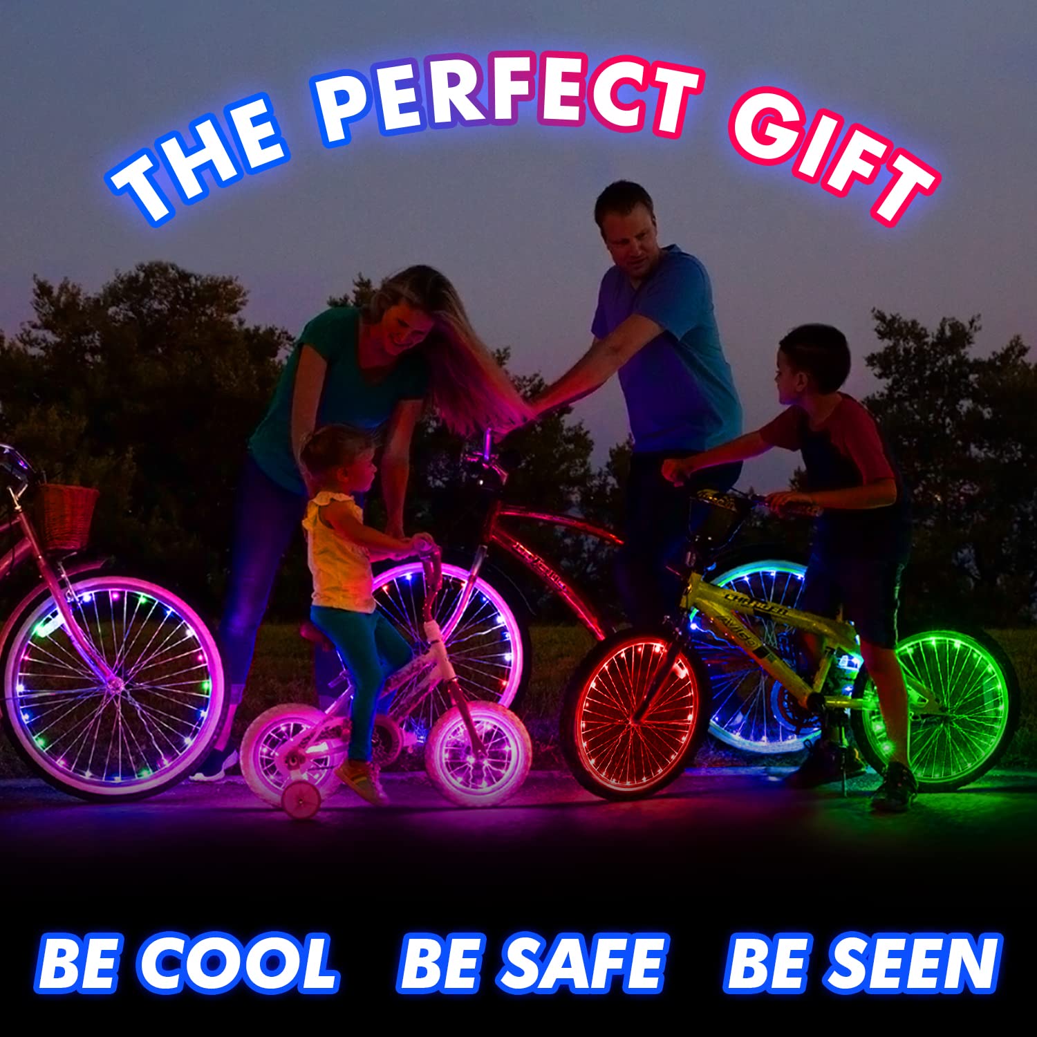 Activ Life Bicycle Lights (1 Tire, Color-Changing) Fun Summer Accessories for Cool Beach Cruisers, Top Mountain, BMX Trick, Road, Recumbent, Commuting, Tandem, Best Kids & Folding Bike Wheel Lights