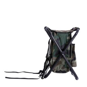 HisweetH Backpack Chair Foleable Camping Fishing Stool with Cooler Insulated Bags Multifunction Hunting Backpack Chair Stool for Outdoor Hiking Ice Fishing(Camouflage)