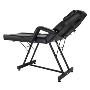 Tattoo Chair with Stool Message Bed Spa Salon Table Facial Chair for Client Esthetician White Max Weight Capacity 330lbs Black