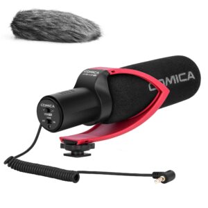 comica cvm-v30pro shotgun microphone professional super cardioid video recording microphone with wind muff, camera microphone for canon nikon sony dslr cameras,camcorders,iphone smartphones