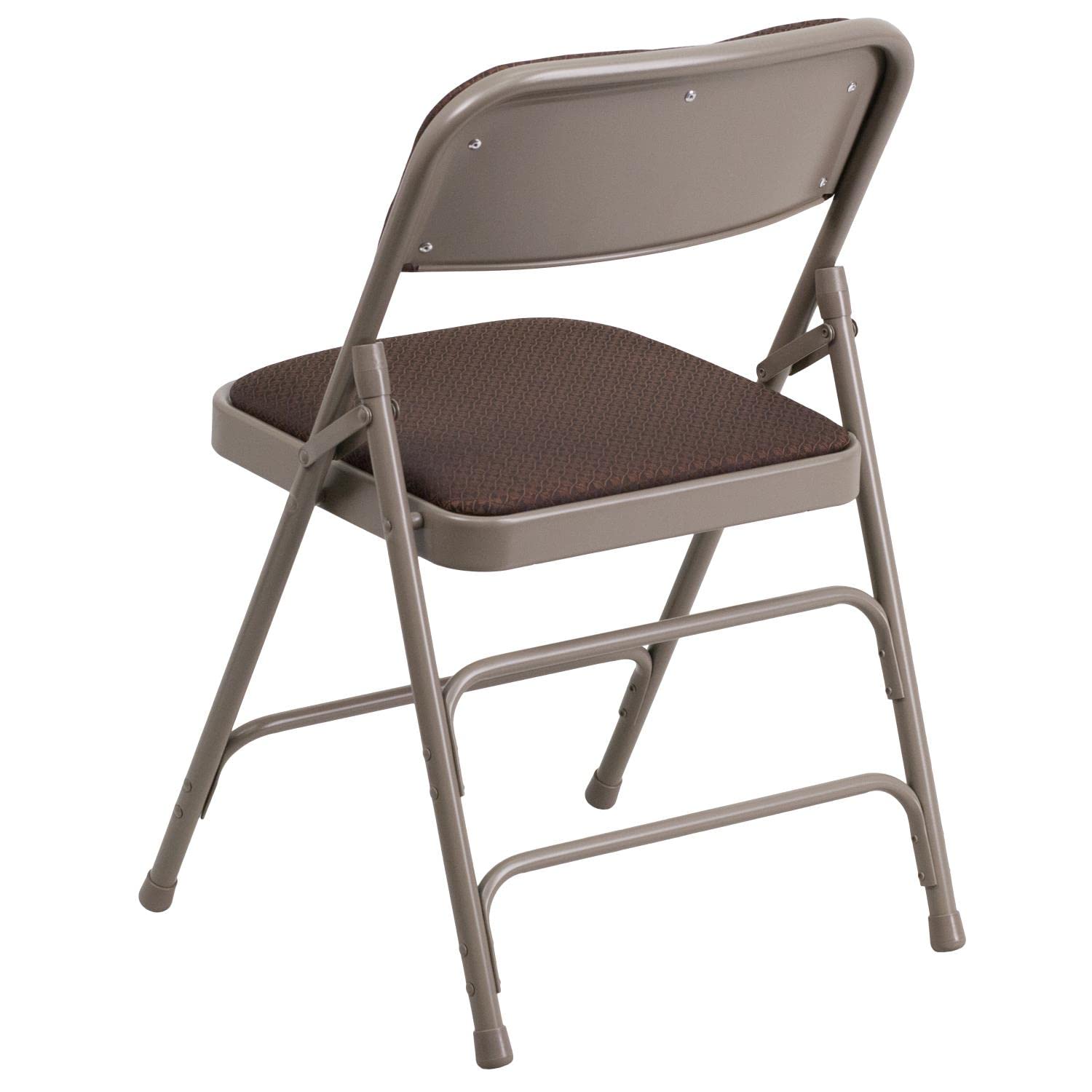 Flash Furniture 2 Pack HERCULES Series Curved Triple Braced & Double Hinged Brown Patterned Fabric Metal Folding Chair