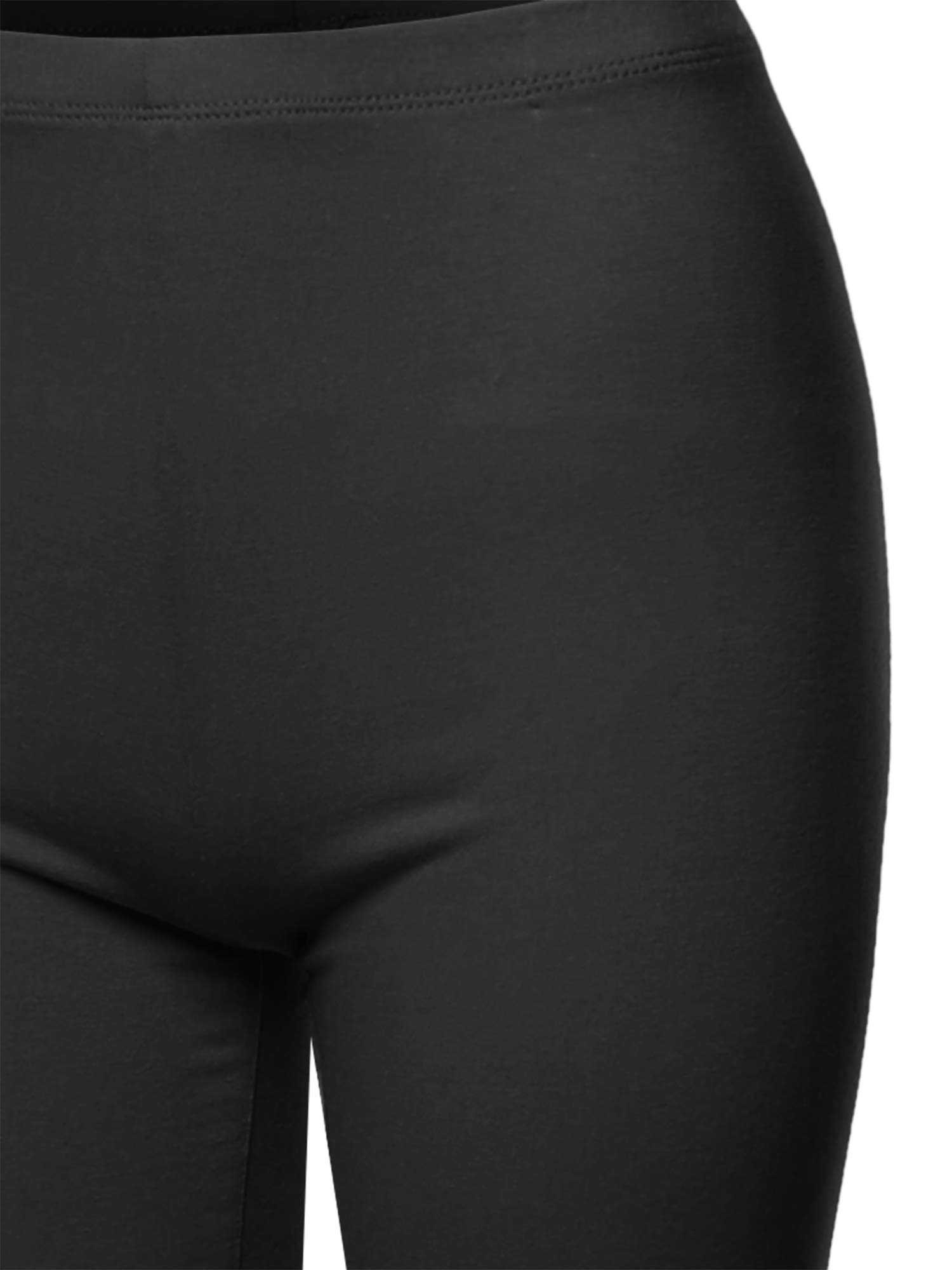 A2Y Basic Solid Cotton Mid Thigh High Rise Biker Bermuda Shorts Black L