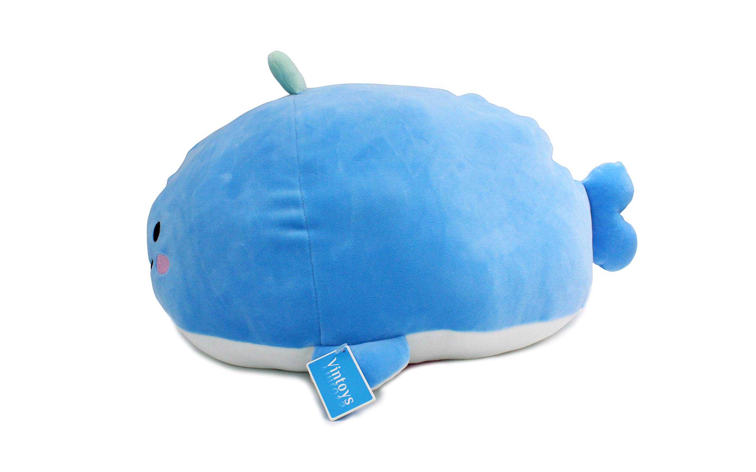 Vintoys Very Soft Blue Whale Shark Hugging Pillow Plush Doll Fish Plush Toy Stuffed Animals 17"