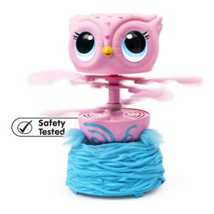 Owleez, Flying Baby Owl Interactive Toy with Lights and Sounds (Pink), for Kids Aged 6 and Up