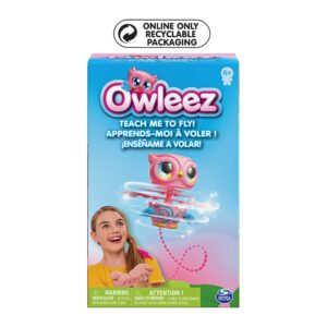 Owleez, Flying Baby Owl Interactive Toy with Lights and Sounds (Pink), for Kids Aged 6 and Up