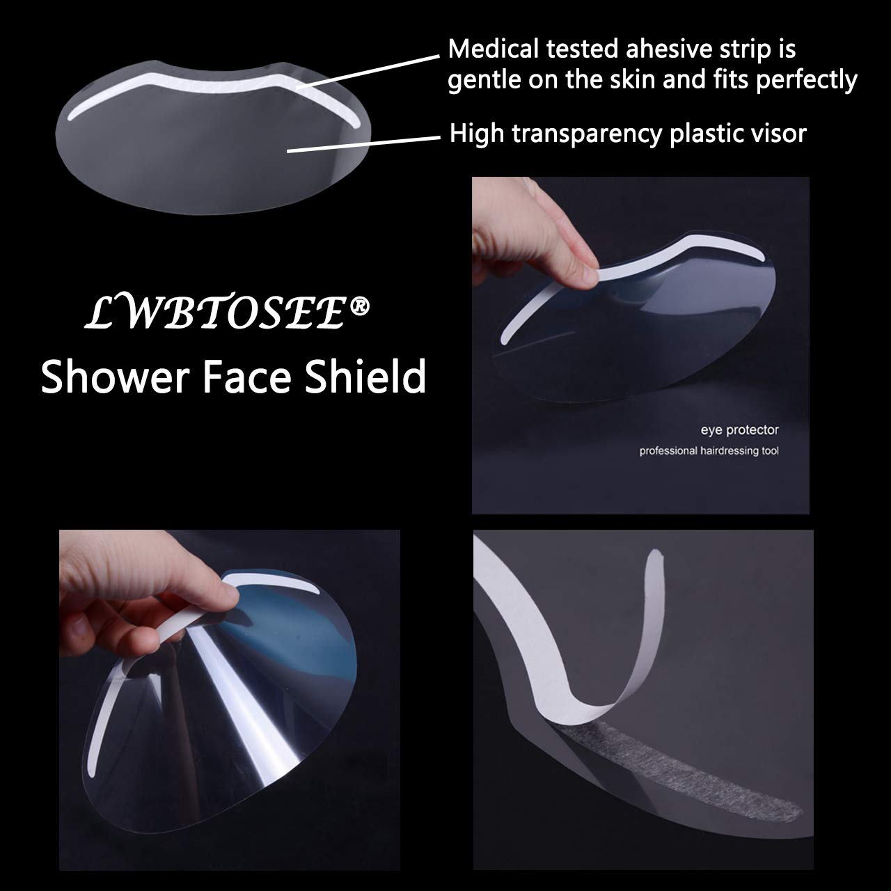 LWBTOSEE Disposable Plastic Eye Shield,For Microblading, Permanent Makeup,Eyelash Extensions, Eyes Cataract Surgery, For Eyes And Eyebrows-100pcs/pack