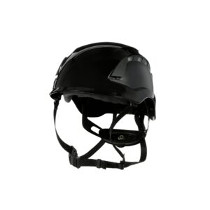 3m securefit safety helmet - climbing style inspired safety helmet with 6 point suspension system, vented, black, x5012v-ansi, for construction, heavy infrastructure