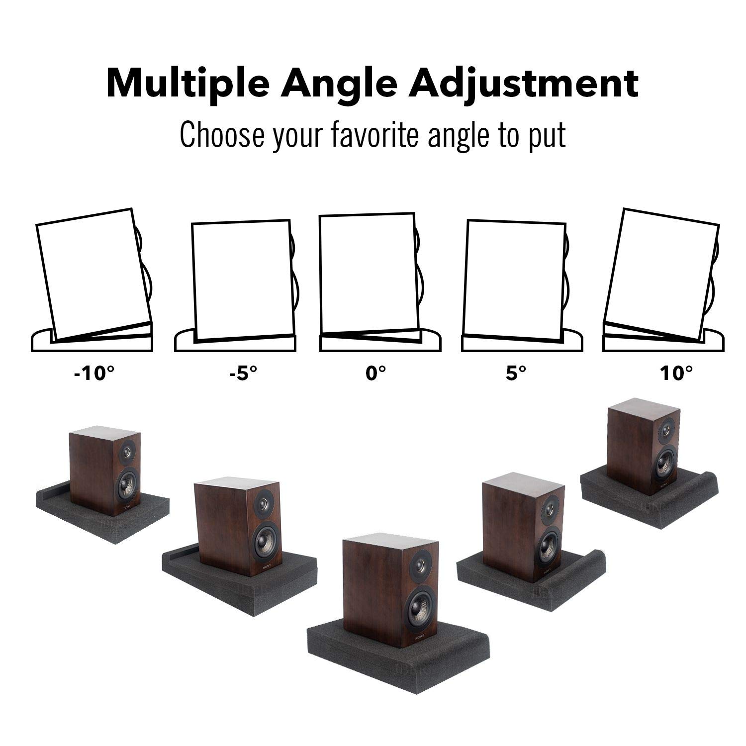 JBER 2 Pack Acoustic Isolation Pads, Studio Monitor Speaker Isolation Foam Pads, High Density Acoustic Foam Suitable for 5 Inch Speakers for Sound Improvement Prevent Vibrations