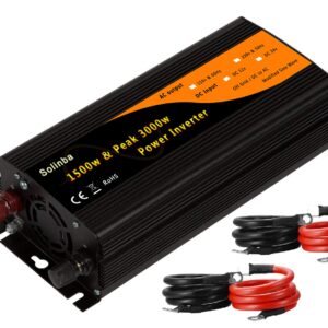 Solinba Car Power Inverter 1500w/Peak 3000w Converter DC12v to AC110v 60Hz with Dual USB 2.1A