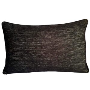 pillowerus Artificial Leather Black 14"x24" Inches Couch Pillowcase Cushion Cover - Modern Fashionable Decorative Throw Lumbar Bolster Pillow Case with Piping for Indoor-Outdoor Home, Office, Car