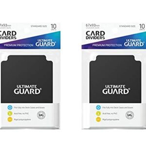 2 Packs Ultimate Guard Black Card Dividers (10) Standard Size Individual Pack