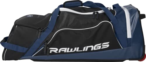 Rawlings | R1502 Wheeled Catcher's Bag | Baseball/Softball | Navy