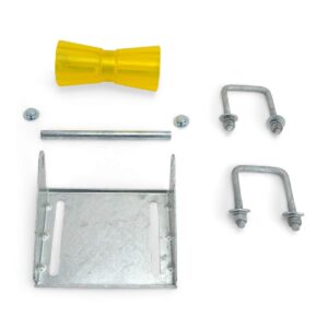 sturdy built 8 inch yellow poly vinyl boat trailer keel roller and bracket kit for 3x3 cross members