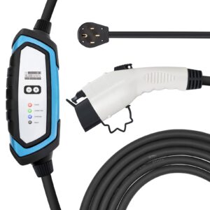 bougerv level 2 ev charger cable (32a, 25ft) portable evse electric vehicle charging station (nema14-50) waterproof indoor/outdoor use