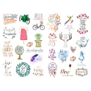 seasonstorm colorful bless greeting words precut aesthetic scrapbook collage paper journal stickers fancy stationery accessories craft art supplies