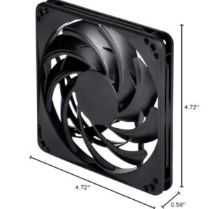 SilverStone Technology SST-FN124 120mm Fan with Slim 15mm Design with 3-Pins in Black FN124