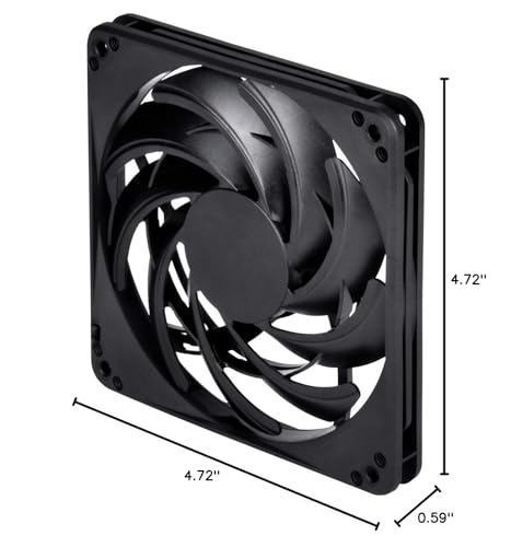 SilverStone Technology SST-FN124 120mm Fan with Slim 15mm Design with 3-Pins in Black FN124