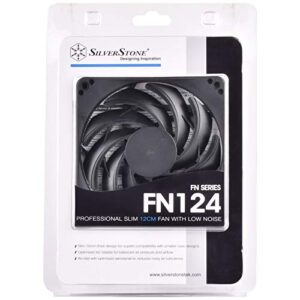 SilverStone Technology SST-FN124 120mm Fan with Slim 15mm Design with 3-Pins in Black FN124
