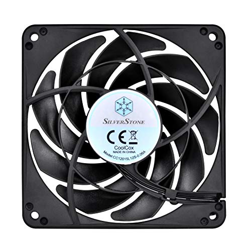 SilverStone Technology SST-FN124 120mm Fan with Slim 15mm Design with 3-Pins in Black FN124