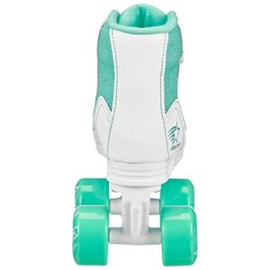 Roller Derby Firestar Youth Girl's Quad Roller Skates, White/Mint, Size 04