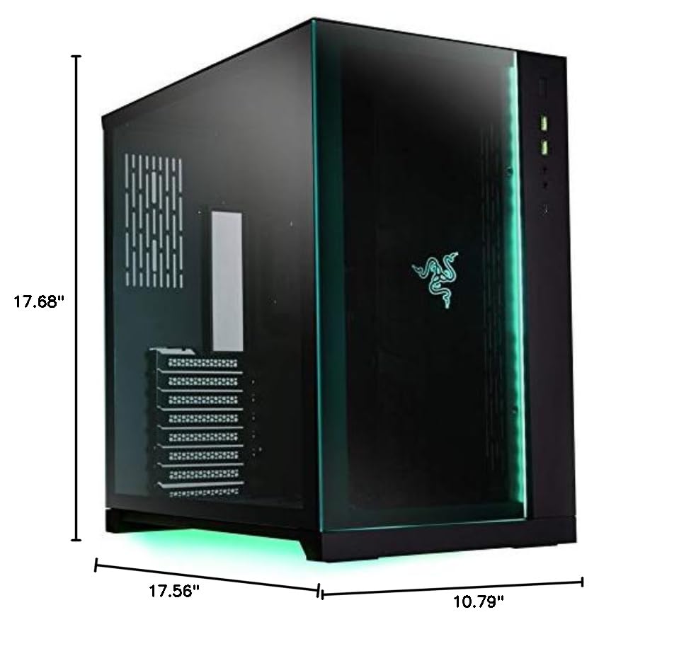 LIAN LI PC-O11 Dynamic Razer Edition Black Tempered glass ATX Mid Tower Gaming Computer Case - PC-O11D Razer