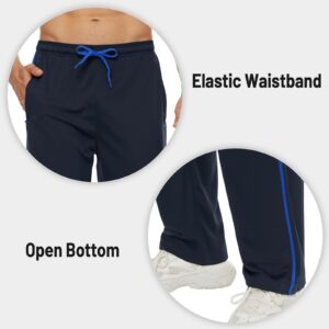 MAGNIVIT Men's Gym Pants Loose Fit Fitness Workout Sweatpants with Zipper Pockets Blue
