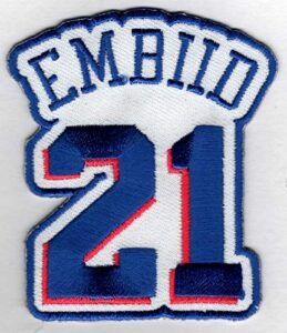 joel embiid #21 patch - jersey number embroidered diy sew or iron-on patch usa seller