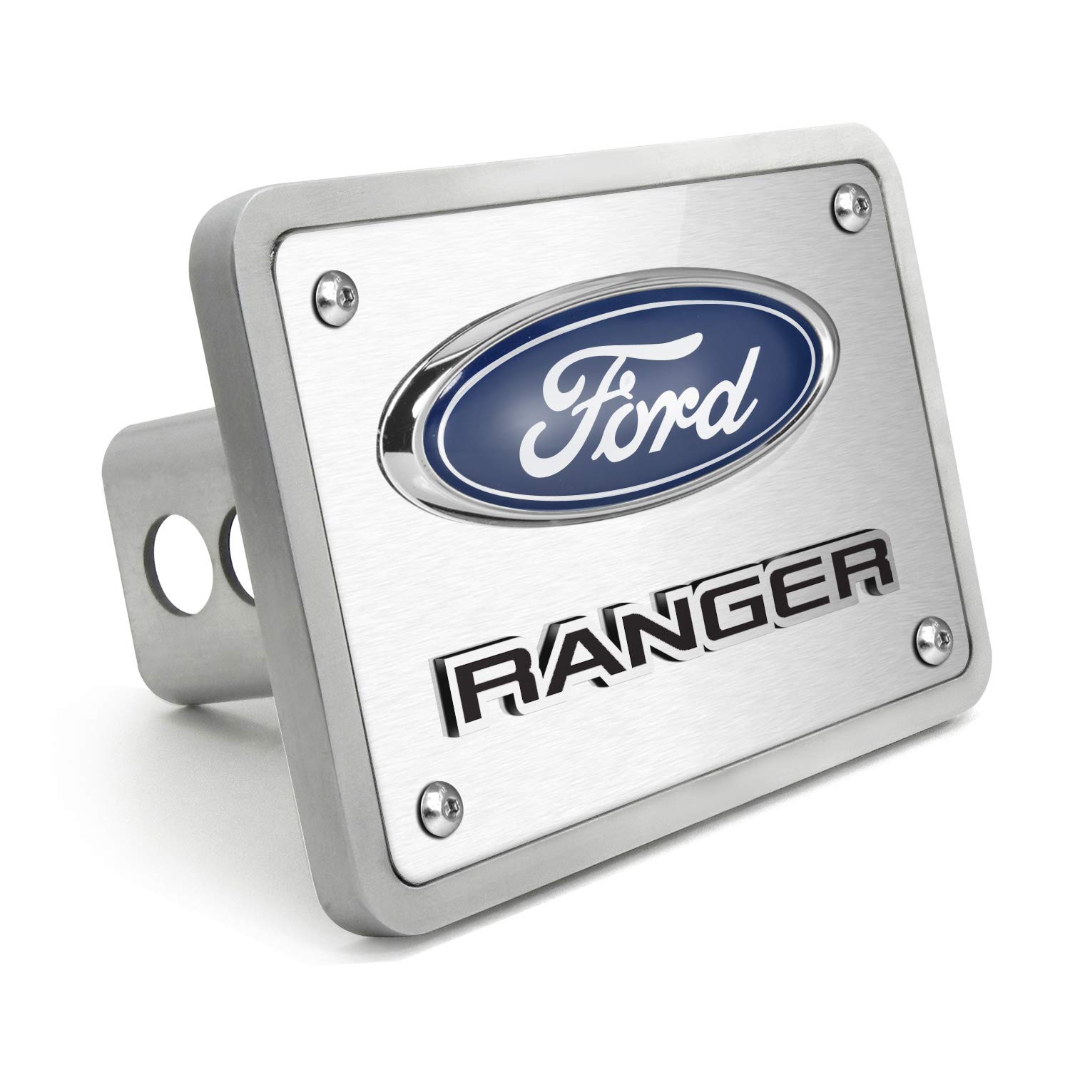 iPick Image Made for Ford Ranger 3D Logo Brushed 3/8" Thick Billet Aluminum 2 inch Tow Hitch Cover