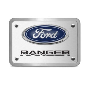 iPick Image Made for Ford Ranger 3D Logo Brushed 3/8" Thick Billet Aluminum 2 inch Tow Hitch Cover