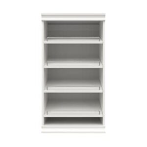 ClosetMaid Modular Storage Angled Shelves, Wood Closet Organizer Adjustable, Stacking, Full Backer, Decorative Trim, White, Shoe Shelf Unit