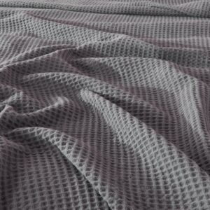 100% Cotton Blanket for King Size Bed - Grey Waffle Weave Lightweight Summer Bed Blanket - 102x90in Prewashed Breathable, Woven, Layering Blanket (King, Dark Grey)