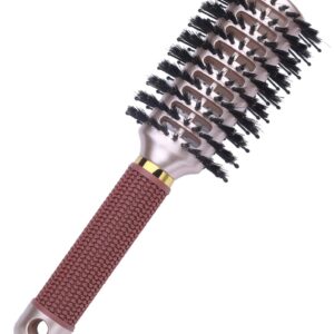 PERFEHAIR Oval Styling Vent Hair Brush for Blow Drying, Double Sided Boar and Nylon Bristle Brush for Medium Short Length Hair