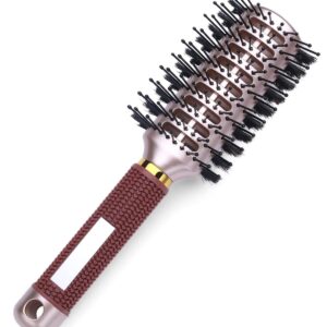 PERFEHAIR Oval Styling Vent Hair Brush for Blow Drying, Double Sided Boar and Nylon Bristle Brush for Medium Short Length Hair