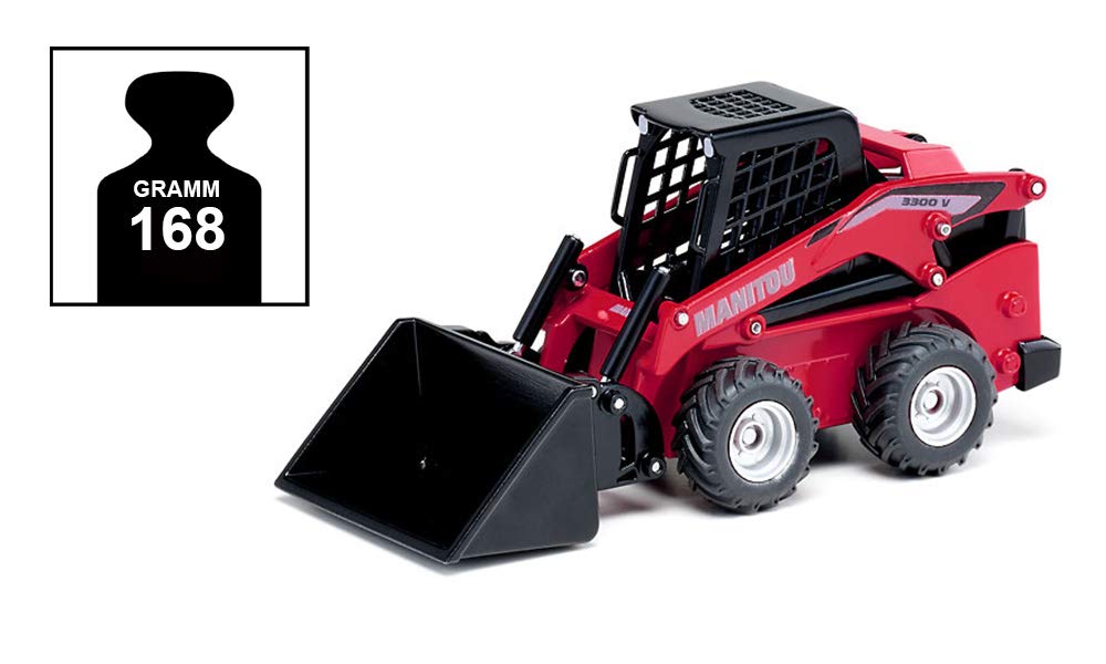 Siku 3049, Manitou 3300V Skid Steer Loader, 1:32, Metal/Plastic, Red, Multifunctional, Can be Combined Models of The Same Scale