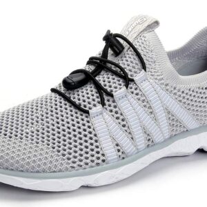 SUOKENI Men's Quick Drying Slip On Water Shoes for Beach or Water Sports LightGray,Size:US 13/EU 47