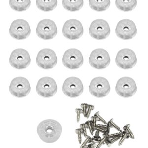 20 Small Clear Round Rubber Feet W/SCREWS- .250 H X .671 D - Made in USA - Food Safe Cutting Boards Electronics Crafts #