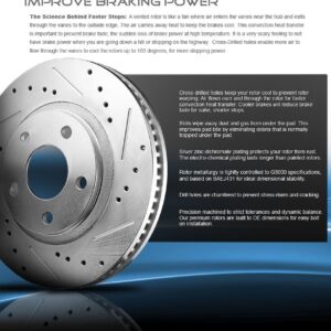 Callahan Front and Rear Drilled Slotted Brake Disc Rotors and Ceramic Brake Pads + Hardware Brake Kit For Ford Expedition Lincoln Navigator