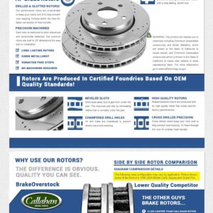 Callahan Front and Rear Drilled Slotted Brake Disc Rotors and Ceramic Brake Pads + Hardware Brake Kit For Ford Expedition Lincoln Navigator