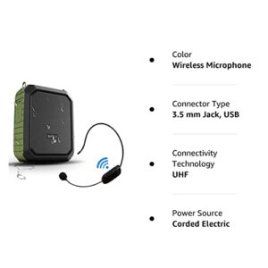 HW HAOWORKS 18W Wireless Bluetooth Waterproof Voice Amplifier Portable Headset Microphone with Speaker Small Personal Microphone for Teachers, Outdoors