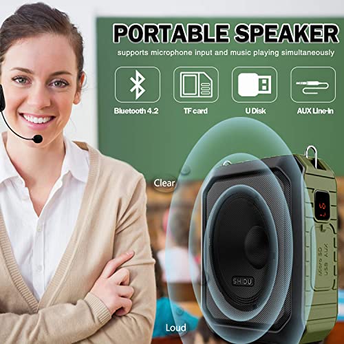 HW HAOWORKS 18W Wireless Bluetooth Waterproof Voice Amplifier Portable Headset Microphone with Speaker Small Personal Microphone for Teachers, Outdoors