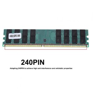 Ciglow DDR2 RAM Module, 4GB 800MHz 240 Pin DDR2 Memory Module Fast Data Transmission RAM DDR2 Module Desktop Memory RAM Module for AMD System.