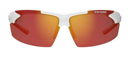 Tifosi Optics Track Sunglasses (White/Red, Smoke Red)