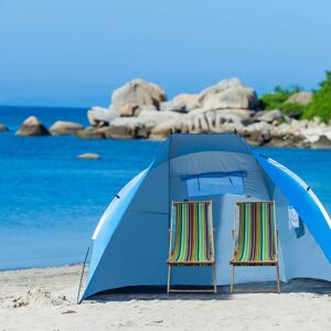 Extra Large Beach Cabana Tent Sun Shelter Sunshade Outdoor Portable UPF 50+, 94.5" L x 47.2" W x 55" H,Light Blue (Light Blue)