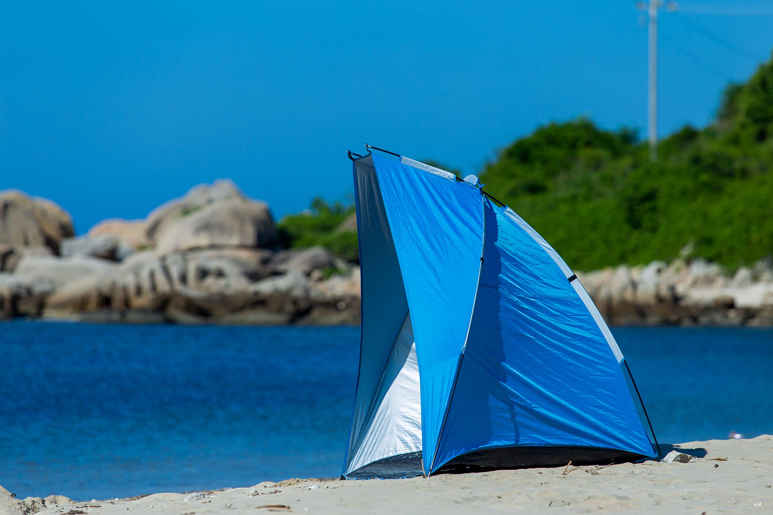 Extra Large Beach Cabana Tent Sun Shelter Sunshade Outdoor Portable UPF 50+, 94.5" L x 47.2" W x 55" H,Light Blue (Light Blue)