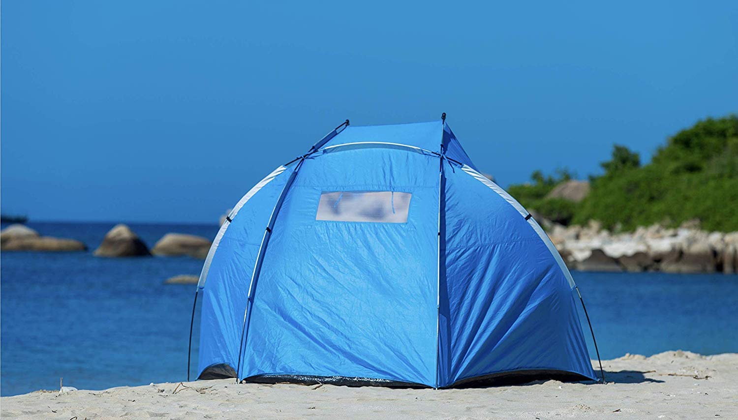 Extra Large Beach Cabana Tent Sun Shelter Sunshade Outdoor Portable UPF 50+, 94.5" L x 47.2" W x 55" H,Light Blue (Light Blue)