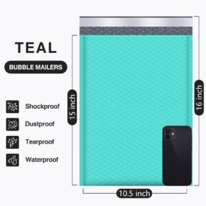 UCGOU Bubble Mailers 10.5x16 Inch Teal 25 Pack Poly Padded Envelopes Large #5 Mailing Packages Opaque Packaging Postal Self Seal Adhesive Waterproof Boutique Shipping Bags for Clothes