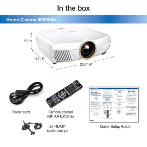 Epson Home Cinema 5050UBe Wireless 4K PRO-UHD 3-Chip Projector with HDR,White