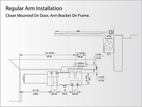 LYNN HARDWARE Extra Heavy Duty Commercial Door Closer, DC9016 Automatic Door Closer, Surface-Mounted Auto Door Closer, Size 1-6 Commercial Door Closer Heavy Duty for Heavy Traffic Areas, Aluminum