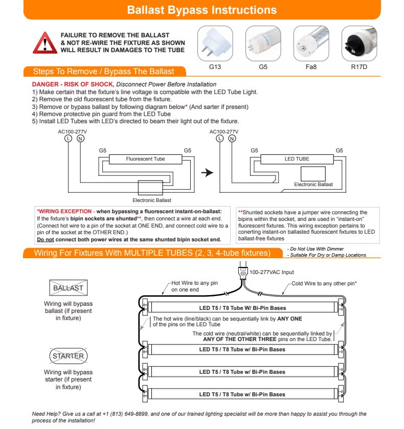 4ft 24W T5 High Output LED Tube Light, 45.75", F54T5 Equal, 5000K (Cool White), Clear Lens, 3500 lm, G5 Mini Base, 100-277V, Ballast Bypass, Dual-End Powered, LED Shop Light, UL-Listed (4-Pack)